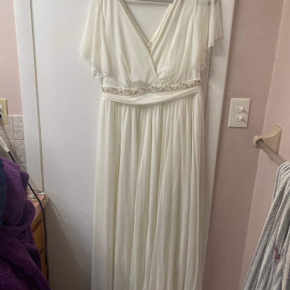 Torrid mesh flutter sleeve wedding dress
